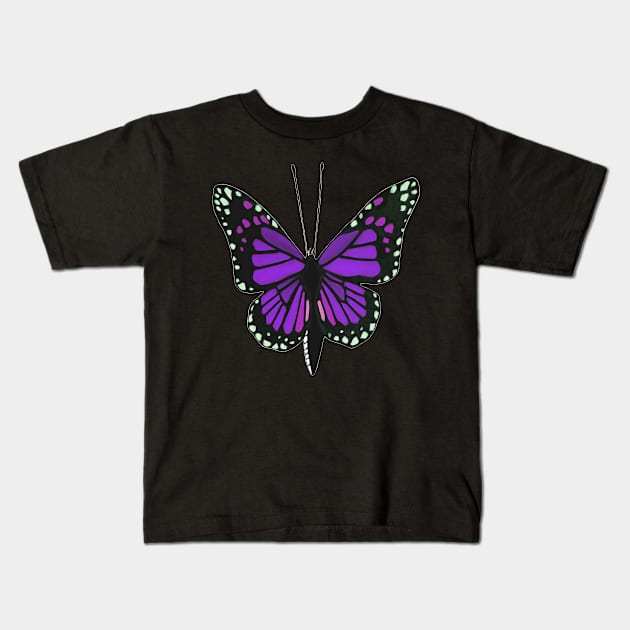 Butterfly 02e, transparent background Kids T-Shirt by kensor